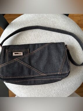 Vintage 90s Guess Denim Purse Blue Jean Shoulder Bag Y2K Logo Mini Canvas